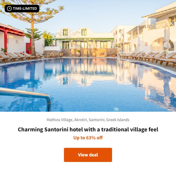 Charming Santorini hotel with a traditional village feel