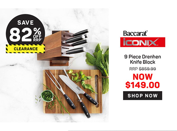 Baccarat iconiX Drenhen Knife Block 9 Piece