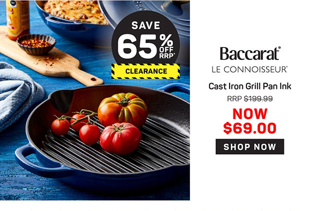 Baccarat Le Connoisseur Cast Iron Round Grill Pan Ink