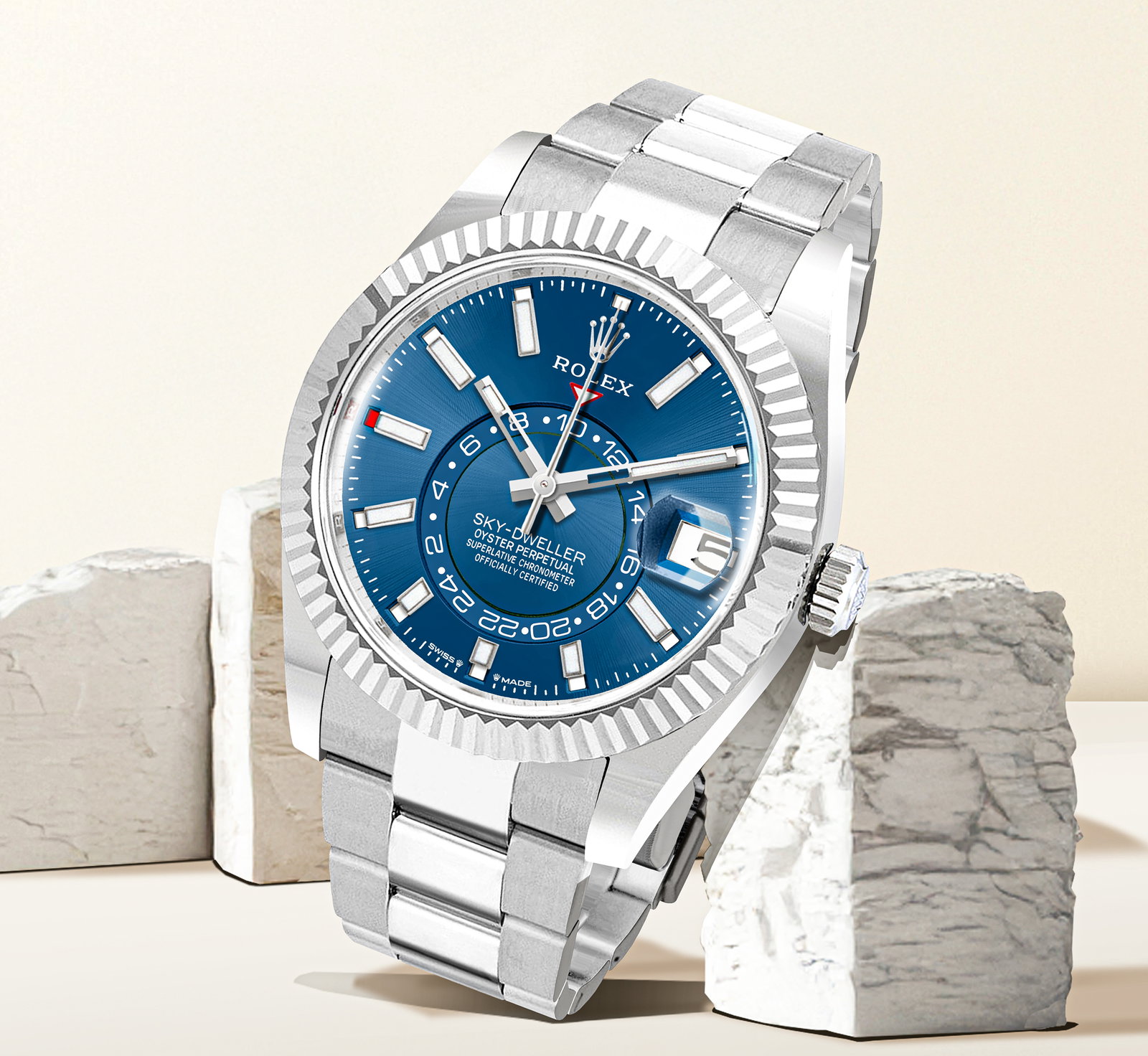 Sky-Dweller Oystersteel & White Gold Men's Watch 336934-0005