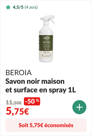 5,75 euros éconimisés sur le Savon noir maison et surface en spray 1L - BEROIA