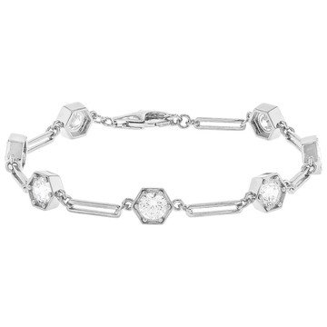 White Cubic Zirconia Rhodium Over Sterling Silver Bracelet 5.53ctw