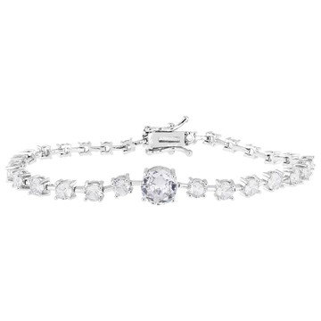 White Cubic Zirconia Rhodium Over Brass Tennis Bracelet 10.20ctw