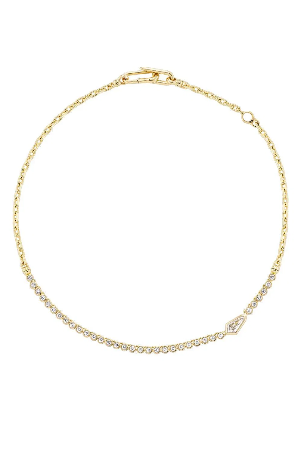 Image of champagne diamond kite vessel tennis necklace