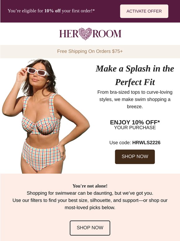 10% Off Swim - Just For You!