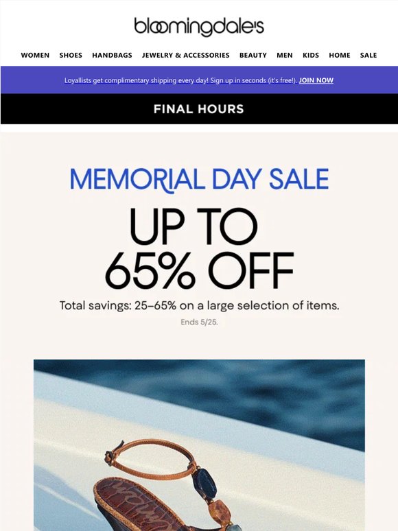 Final hours! Save 25-65%