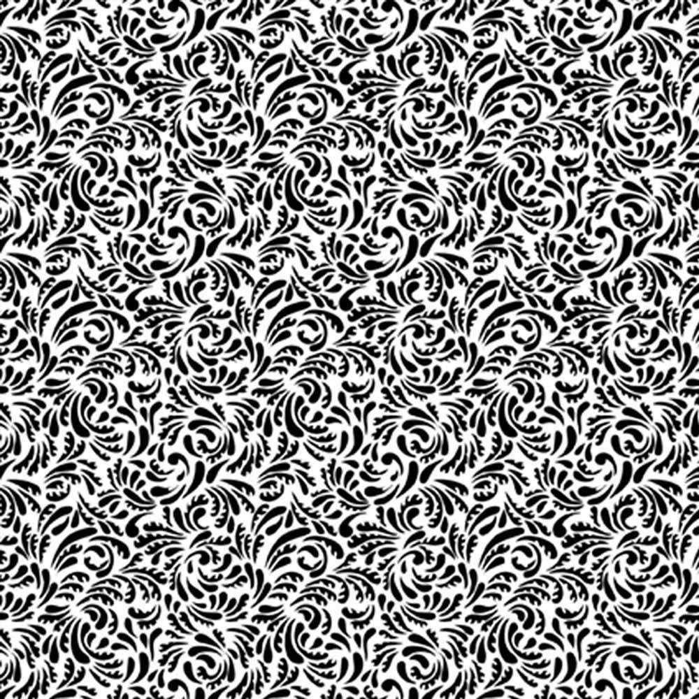 Image of P&B Textiles - Salt & Pepper II - Feather Scroll - White - Yardage