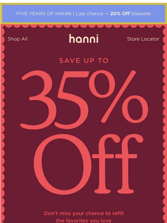 Last Chance - Up to 35% Off Sitewide