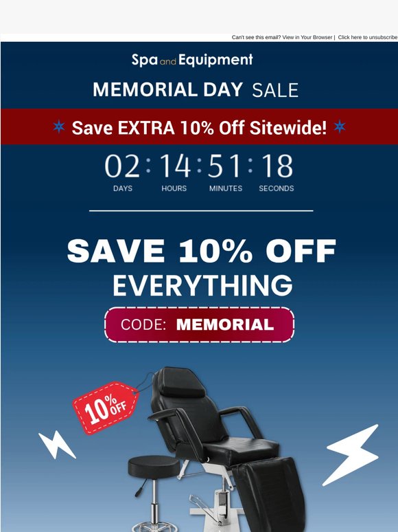 Last Chance! 🌟Save 10% for Memorial Day!