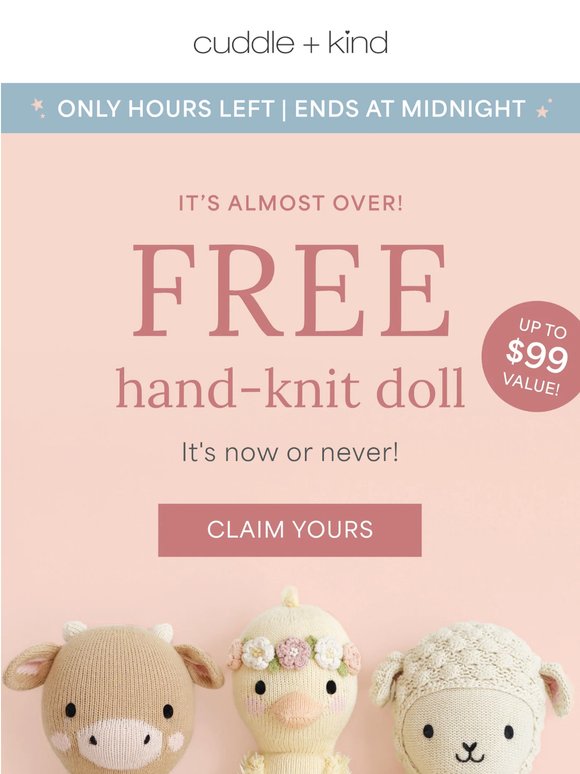 final hours!✨ FREE hand-knit doll