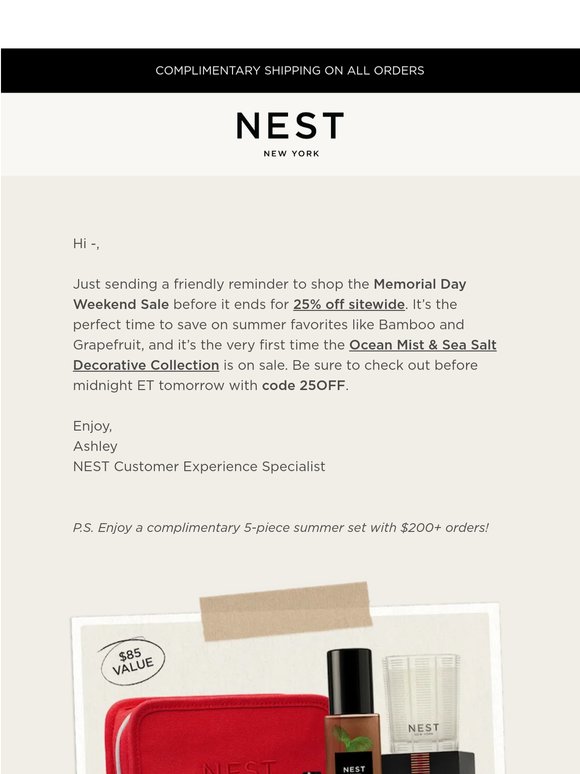 25% off + free 5-piece set