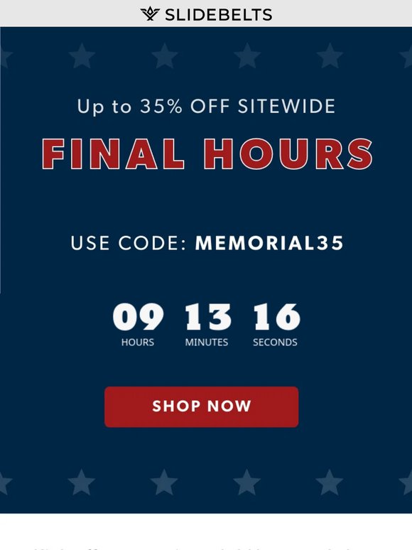 🇺🇸 FINAL HOURS for up to 35% off everything!! 🚨