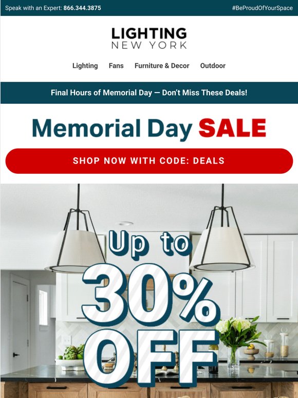 The Clock is Ticking ⏰ Save Up to 30% Off this Memorial Day!