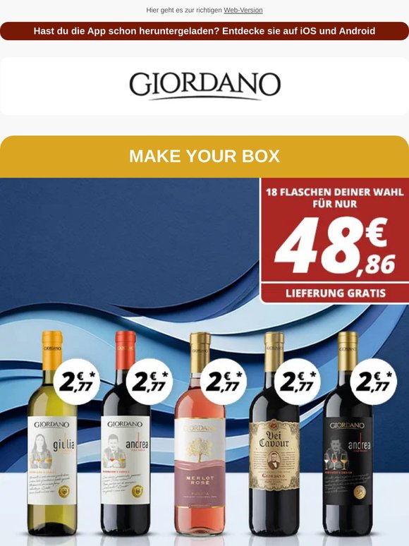 18 Weine für 49,86 €, wenn du insgesamt 18 auswählst 🍷 - Gratislieferung