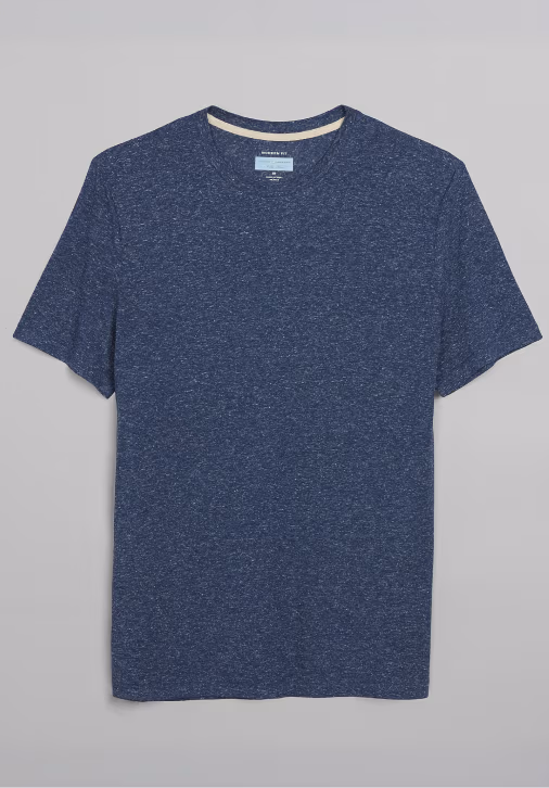 Modern Fit Linen Blend Burnout Crewneck Tee