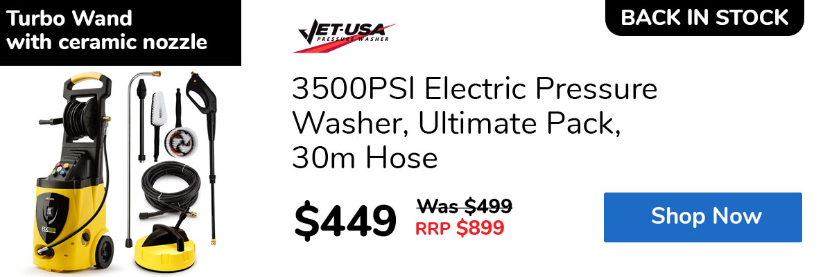 3500PSI Electric Pressure Washer, Ultimate Pack, 30m Hose