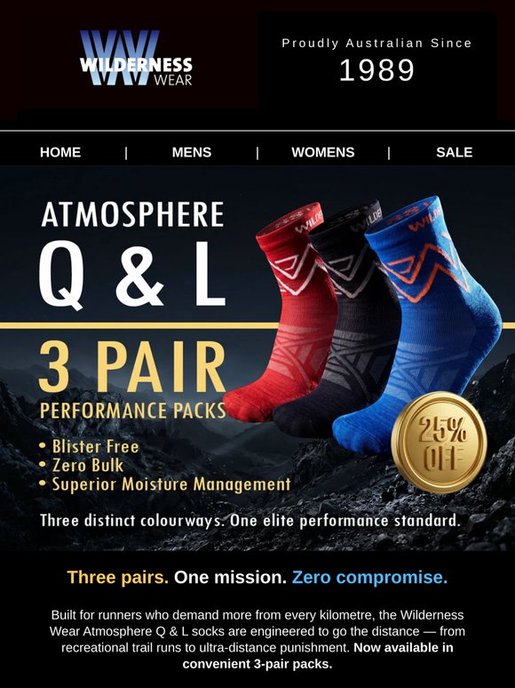 Save 25% on Atmosphere 3 Pair Performance Packs