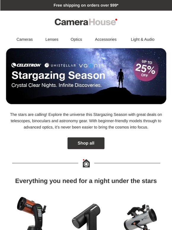 Get Ready for Stargazing Season 🌠 Save Up to 25% 💫