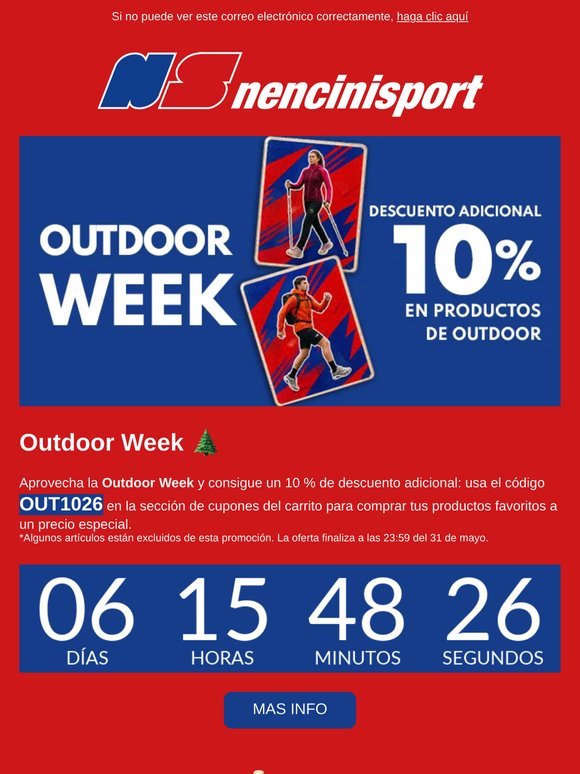 🌲 Descuento Adicional 10% - Outdoor Week