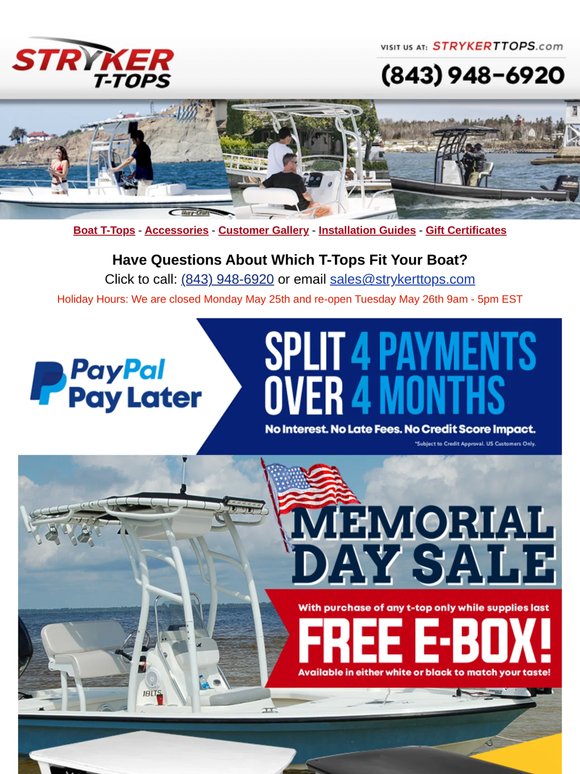 FREE $429 T-Top Electronics Box Special!