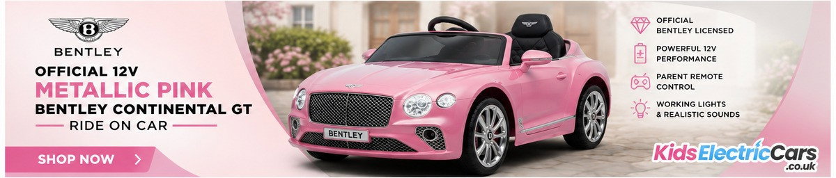 Official 12V metallic pink Bentley Continental GT ride on car