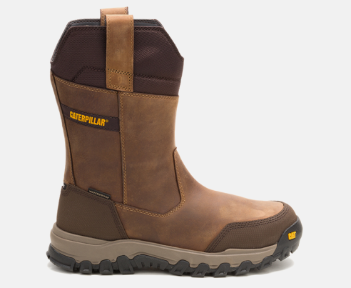 CAT Footwear - Men's Threshold Rebound Waterproof Composite Toe Work Boot - Bison colorway.