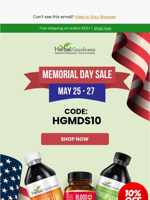 Your Memorial Day gift from us: 10% off sitewide
