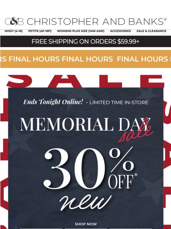 FINAL HOURS: 30% Off New Arrivals + HOT Clearance Deals