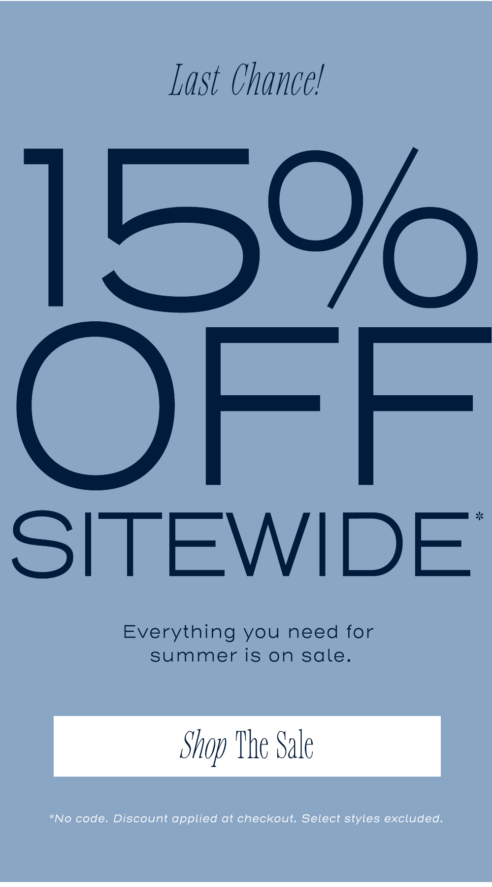 15% Off sitewide