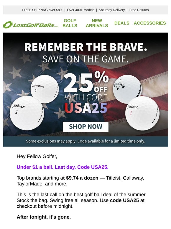 Final Call: Balls Starting at $9.74/Dozen