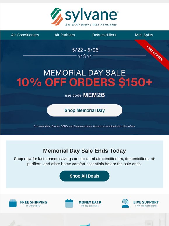 Last Day: 10% Off Sitewide Orders $150+