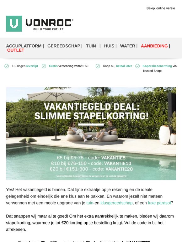 Vakantiegeld Deal: ontvang tot €20 korting 💸