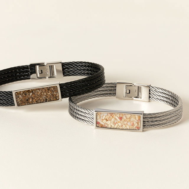 Custom Sand Nautical Steel Bracelet
