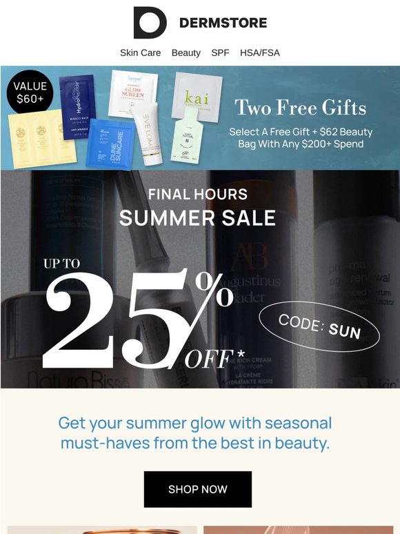 Final Hours: Shop the Summer Sale Up to 25% Off