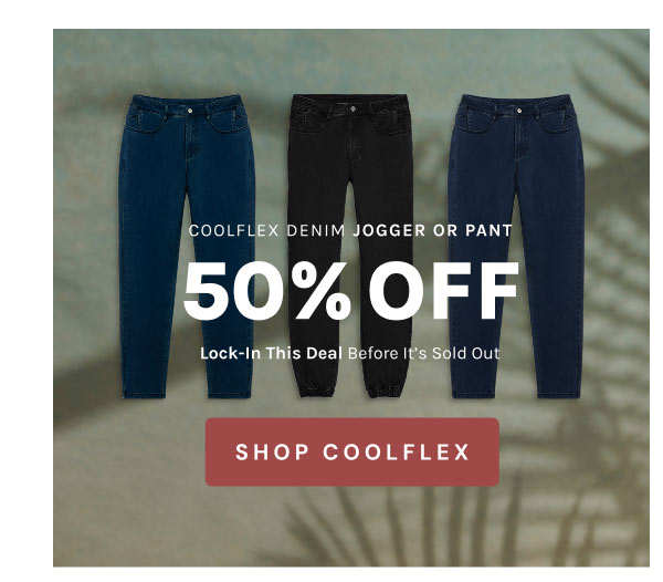 COOLFLEX DENIM JOGGER OR PANT 50% OFF [SHOP COOLFLEX]