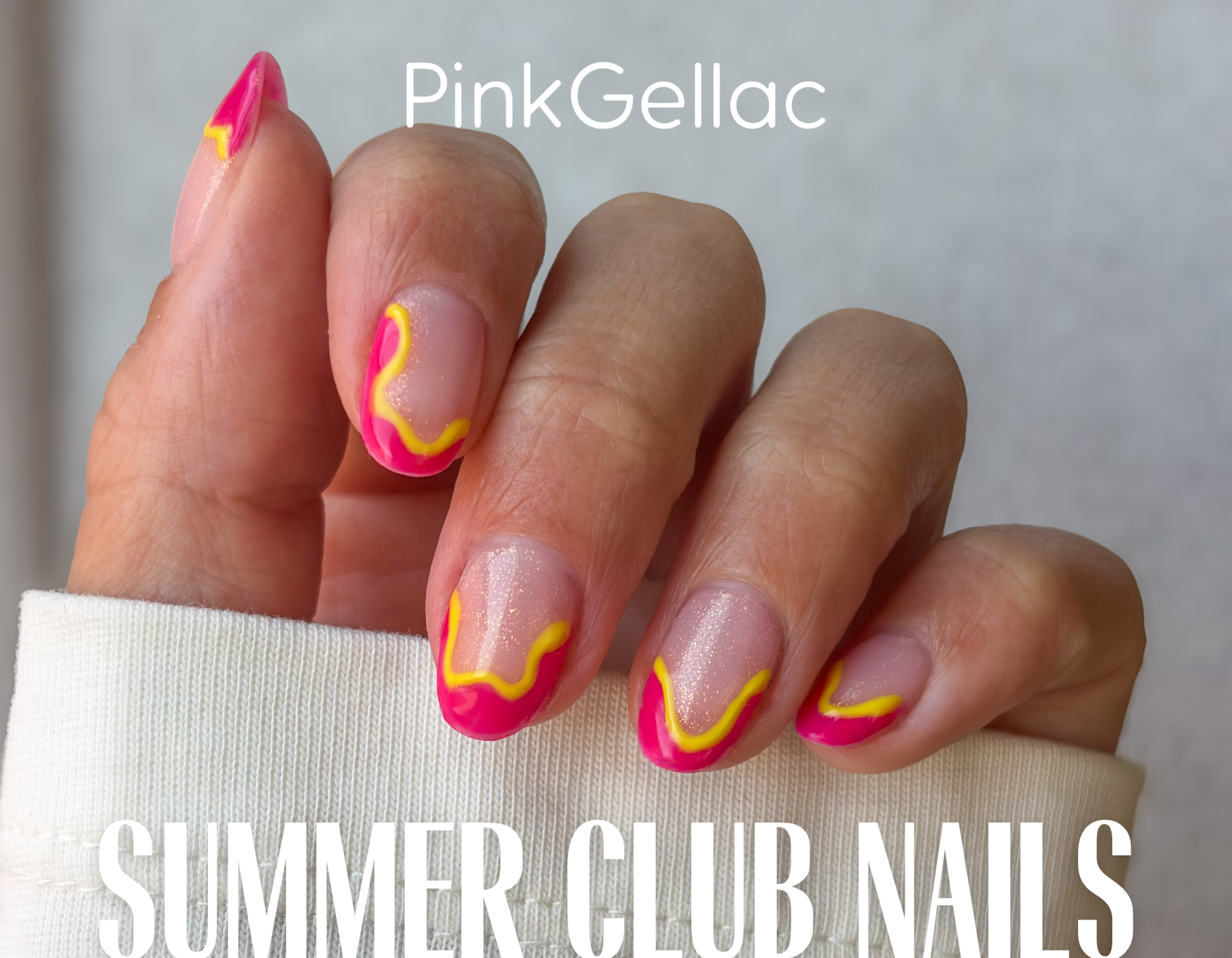 Summer Club Nail Art Look with 497 Sunkissed Pink, 495 Pink Guava and 493 Lemon Drop. Summer nail art: looking like an ice cream swirl.
