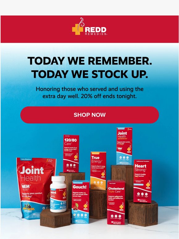 Today is the last day, 20% off ends tonight