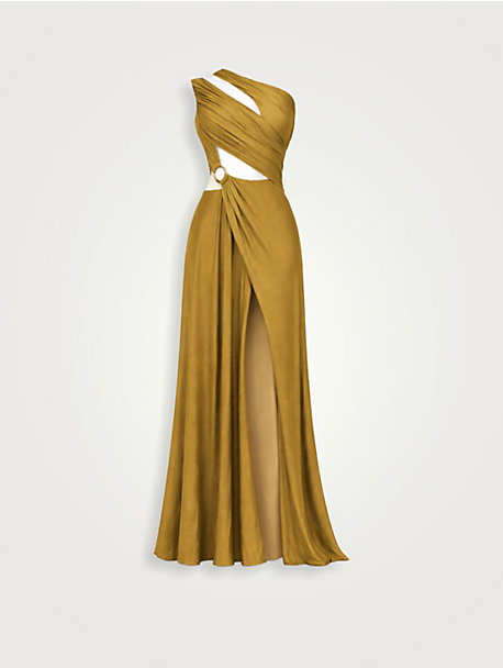 Zan Asymmetric Silk Gown
