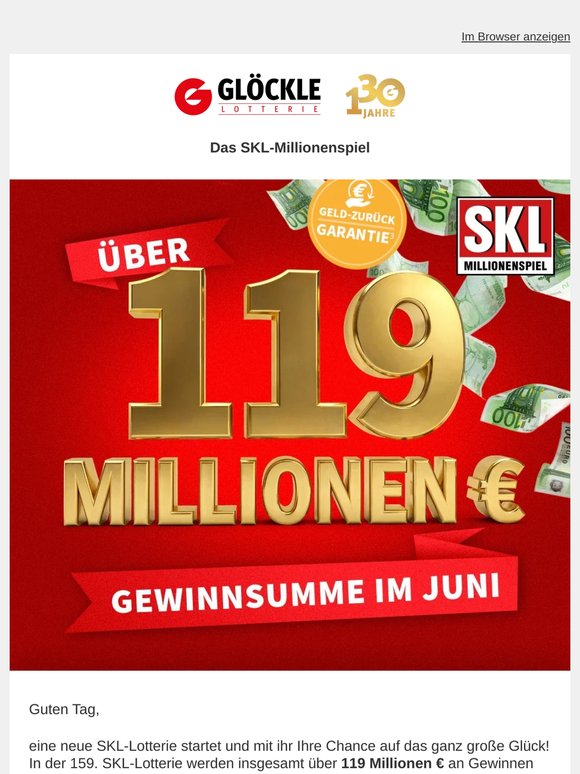 Über 119 Millionen € warten auf Sie