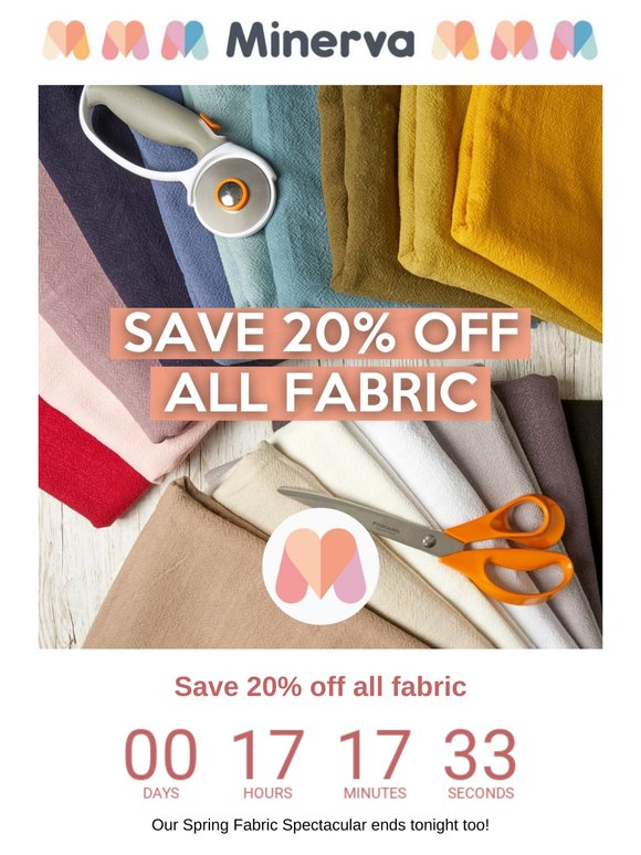 Save 20% off all fabric in our Spring Spectacular