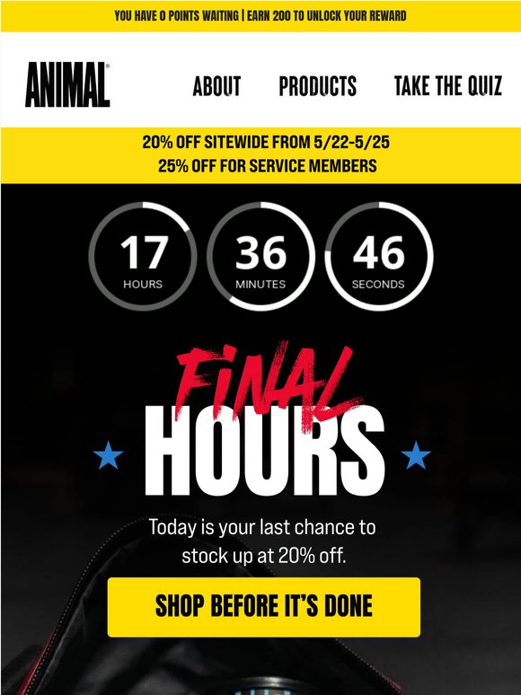 Last chance for 20% off