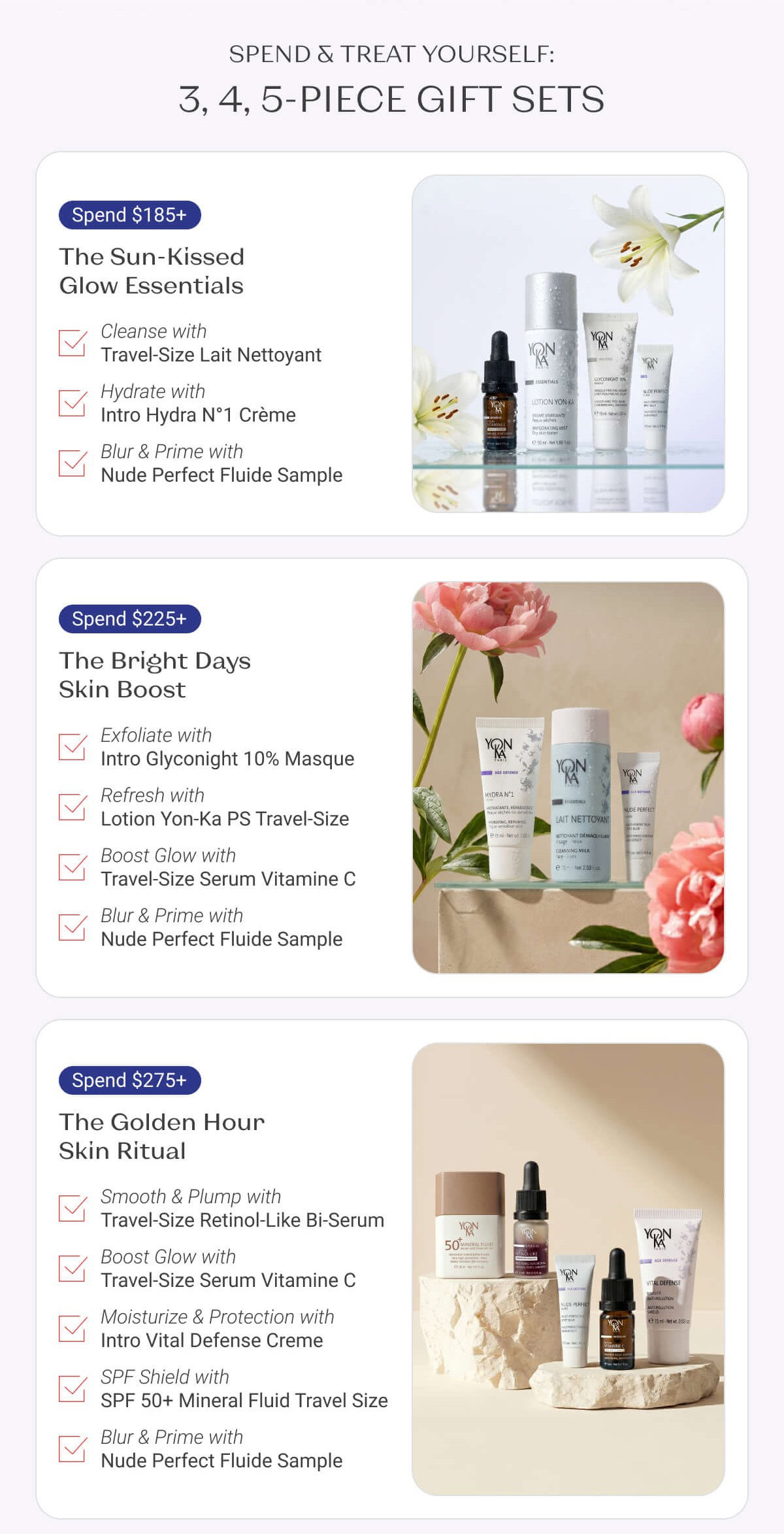 3, 4, 5-Piece Gift Sets