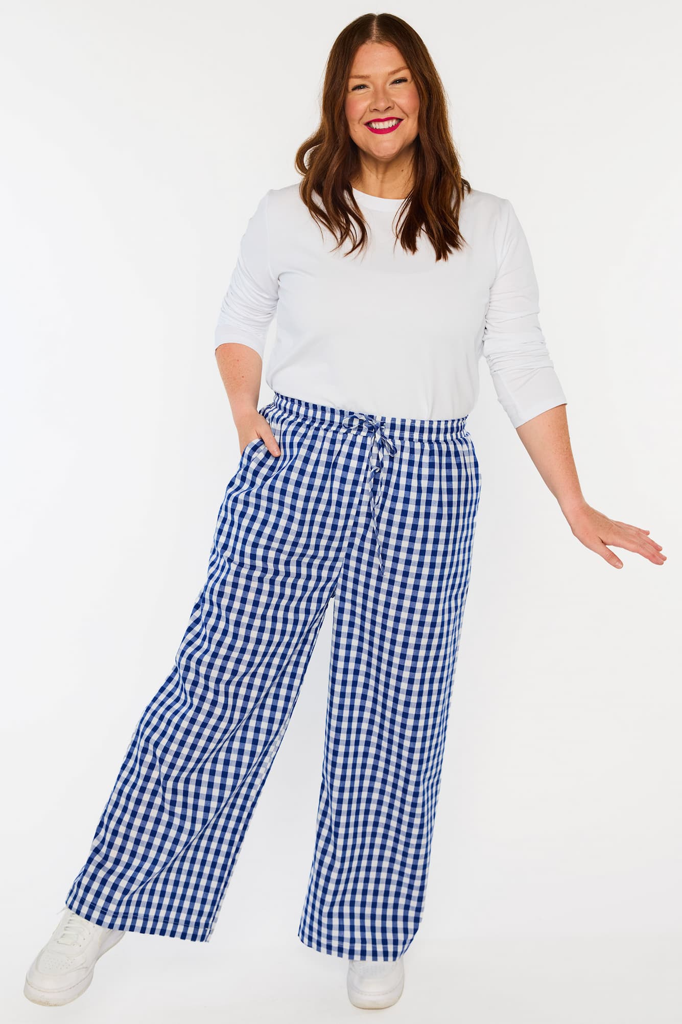 Beyond Navy Gingham Pant