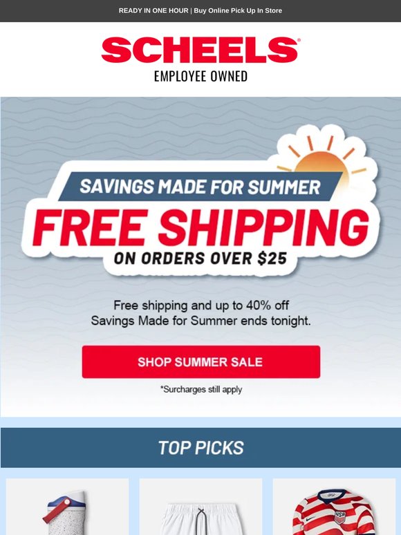 Free Shipping Ends Tonight.