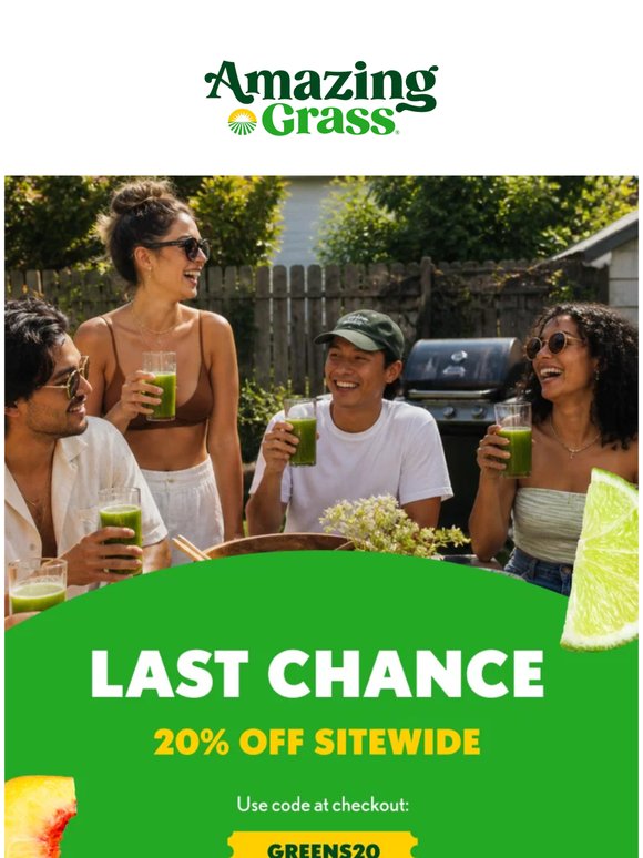 Last Chance: 20% Off Sitewide