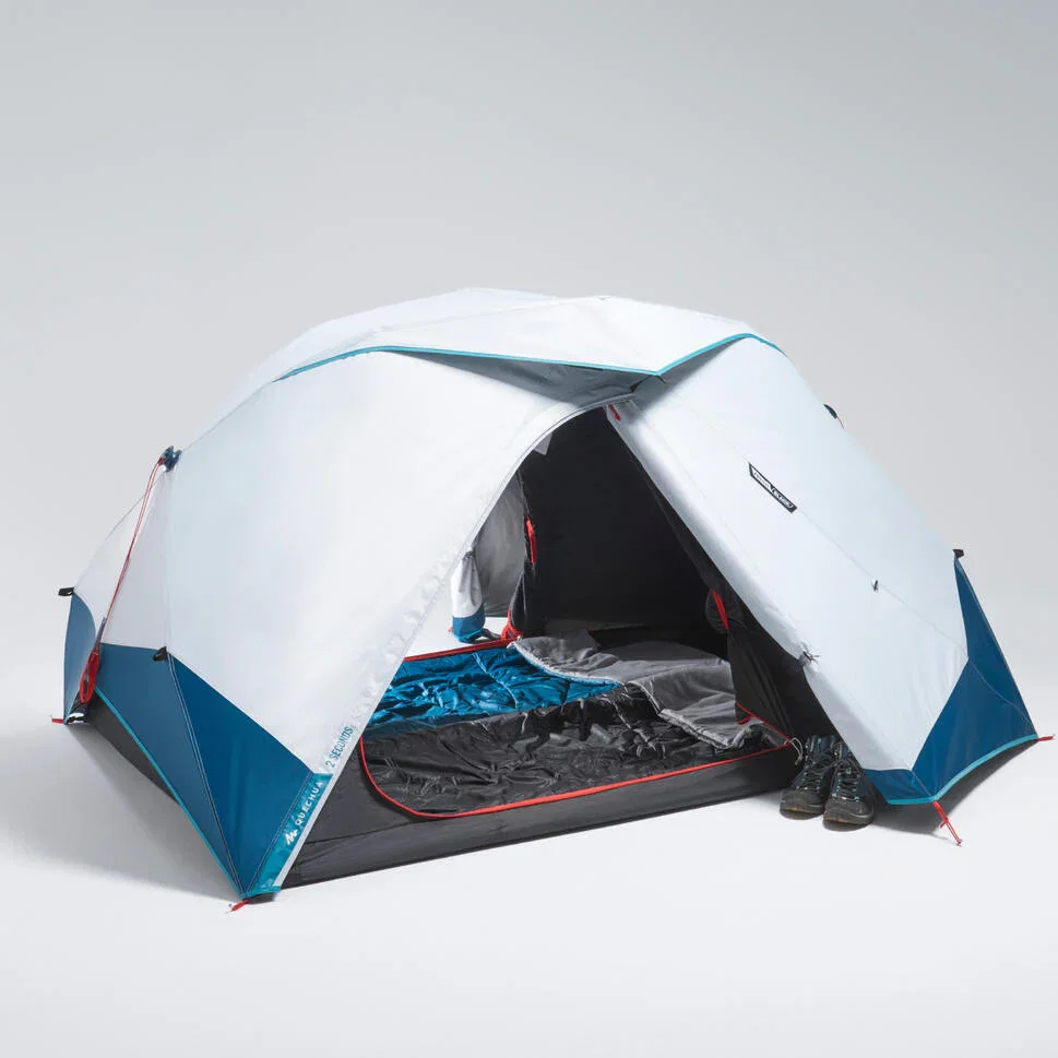 Image of Quechua 2 Second Easy Fresh & Black Waterproof Pop Up Camping Tent - 2 Person