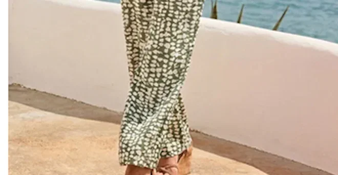 Sage Green & Ivory Geometric Spot Print Belted Jumpsuit