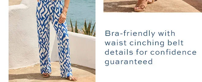 Blue & White Aztec Print Belted Wrap Jumpsuit