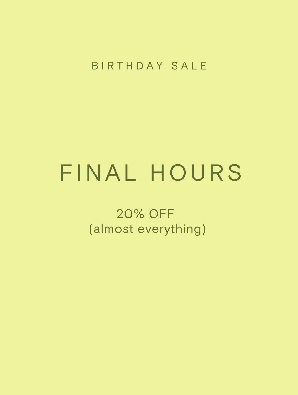BIRTHDAY SALE