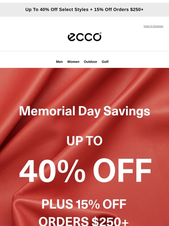 Memorial Day Savings: Up to 40% Off Plus 15% Off Orders $250+